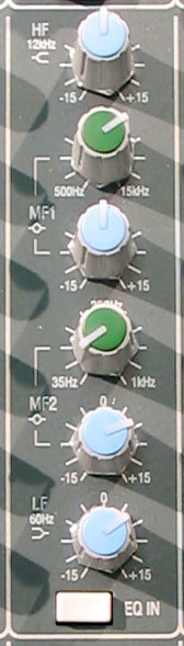 Zwei halbparametrische EQs für die Mitten, Shelving-Filter für Bass und Treble: So sahen analoge Mischpult-Klangregelungen bisher aus. © Hersteller 